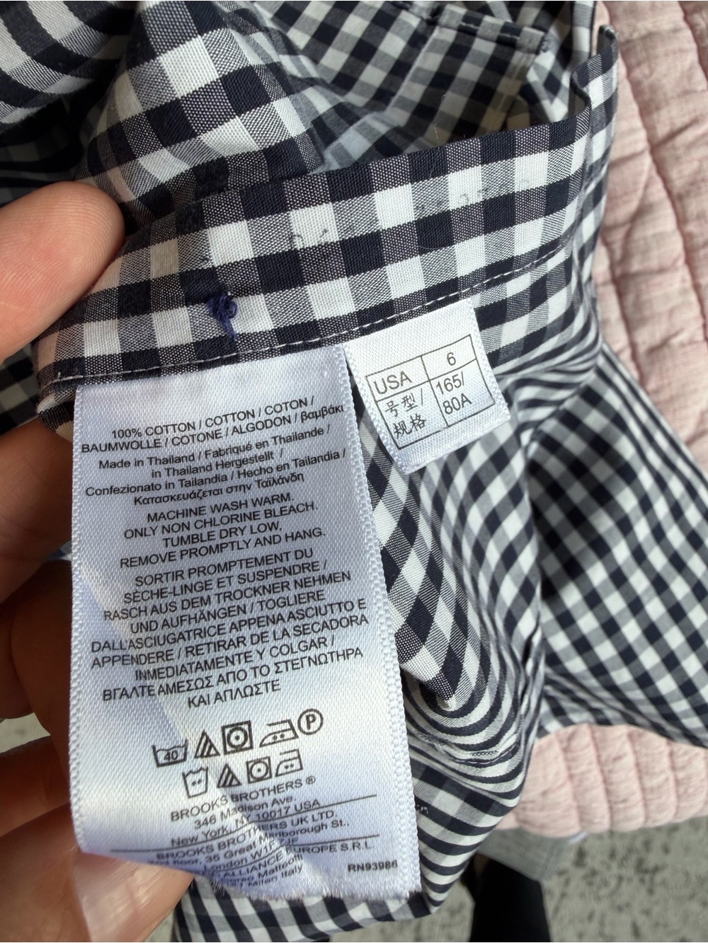 Brooks Brothers Women’s 100% Cotton Gingham Button-Down Shirt – Size 6 - Picture 4 of 5